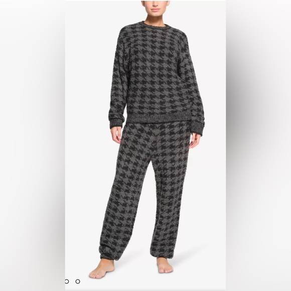 SKIMS Pants - Skims Cozy Unisex S / M Pullover Top & Jogger Set Onyx Houndstooth NEW NWT